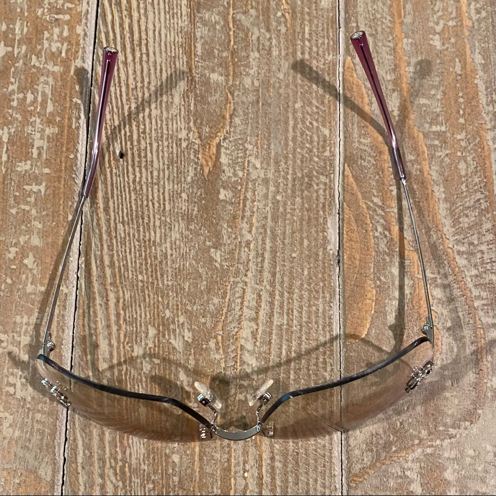 SOLD💋 RARE CHANEL Rimless Sunglasses 4017 D Pink Purple Gradient Silver Rate A - Picture 14 of 16